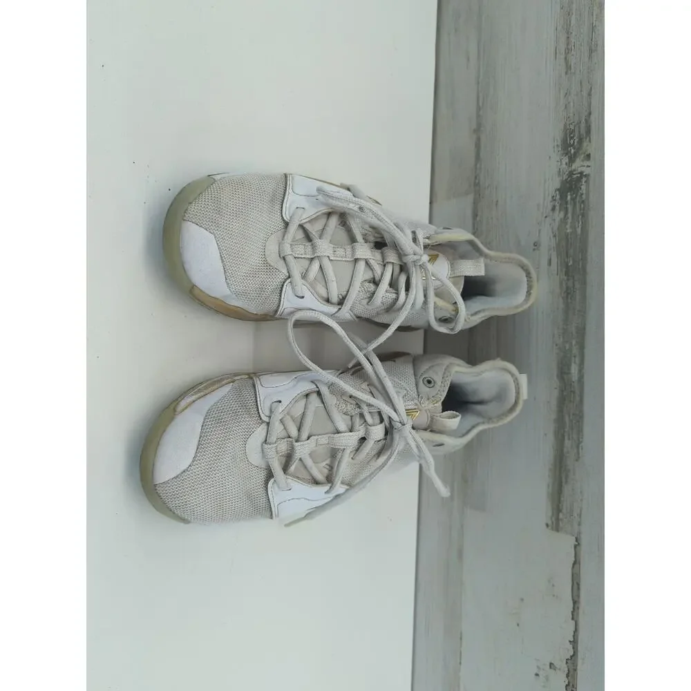 Nike X PG3 NASA C18973-100 Apollo Missions White Gold Sneakers Size 7‎ Youth